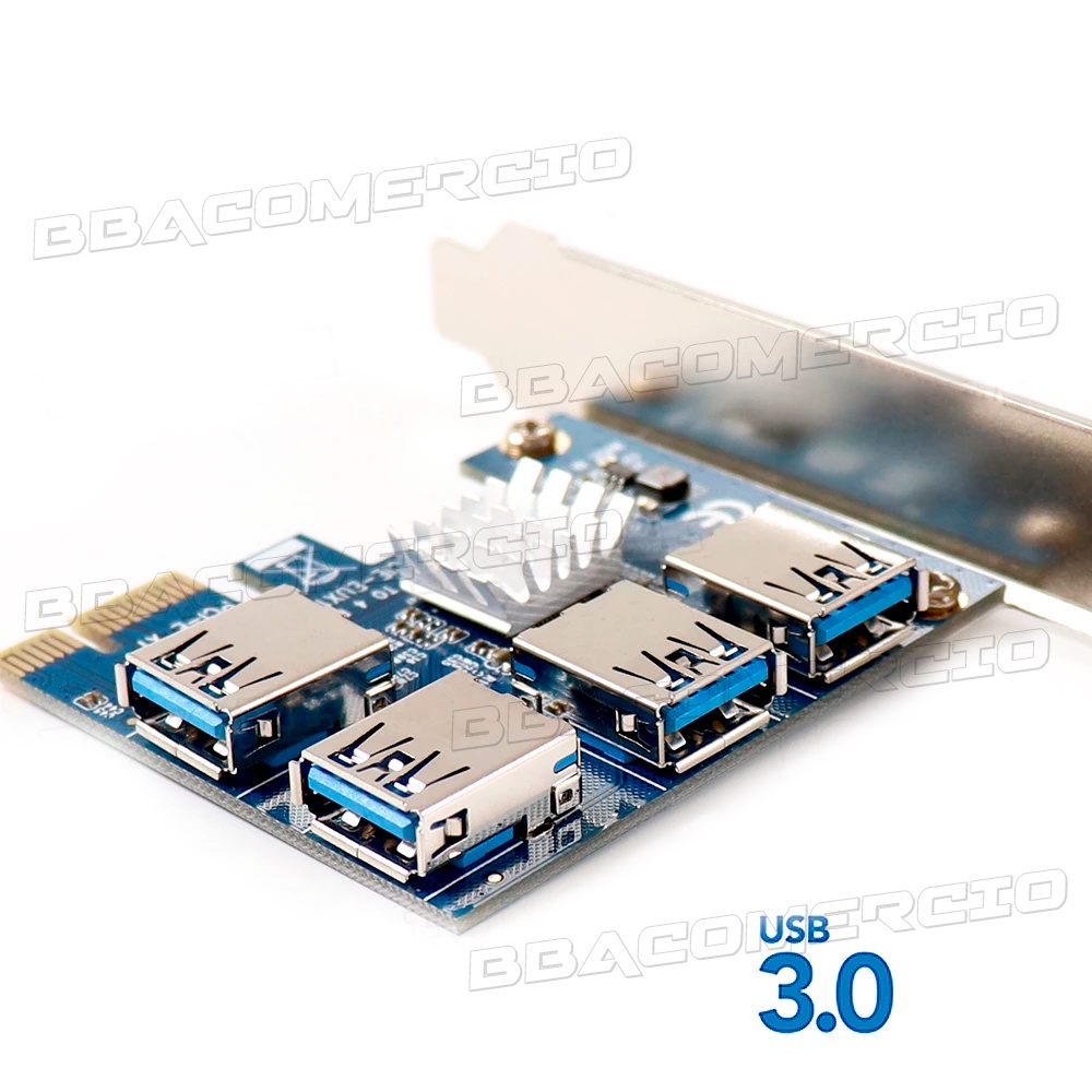Placa Multiplicadora Cabo Riser Pci-e 1x Usb 3.0 Adaptador
