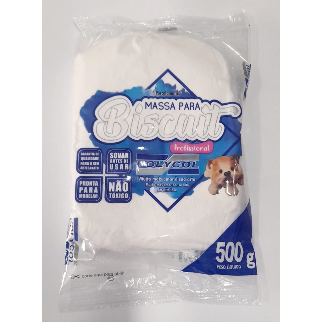 Massa p/ Biscuit Super Branca Polycol 1kg ou 500g em Oferta na Shopee
