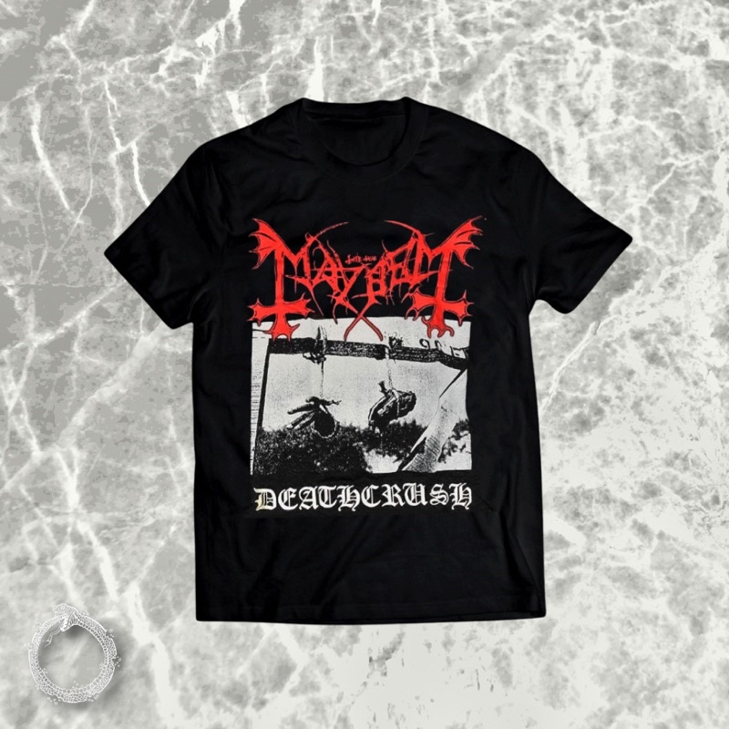 Camiseta Mayhem - DeathCrush - Black Metal - Masculina e Feminina