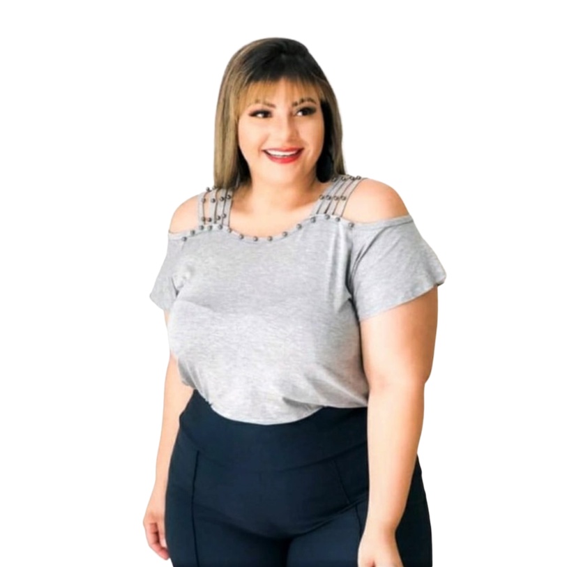 Blusa Feminina Blusinha Ciganinha Manga Curta Plus Size Viscolycra  GG 44/48 Modelo 011
