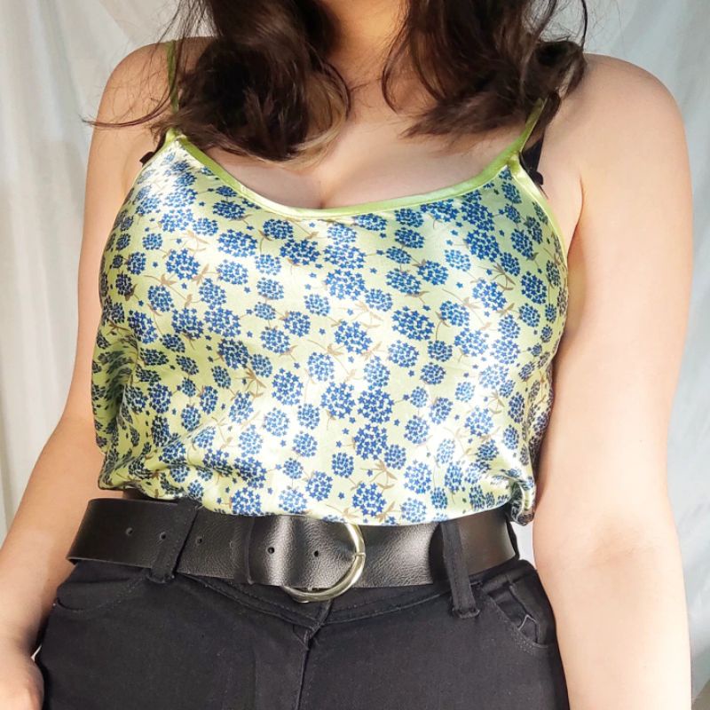 blusa de alcinha cetim verde Tam M