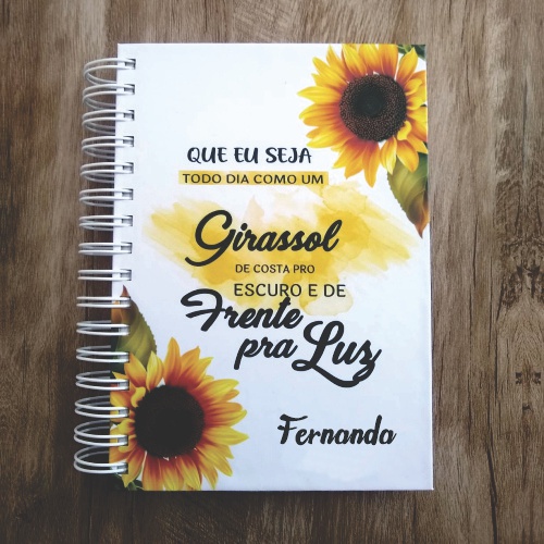 Agenda Permanente 2023 Personalizada Girassol 411 páginas tamanho 15x20,5cm  promoção | Shopee Brasil