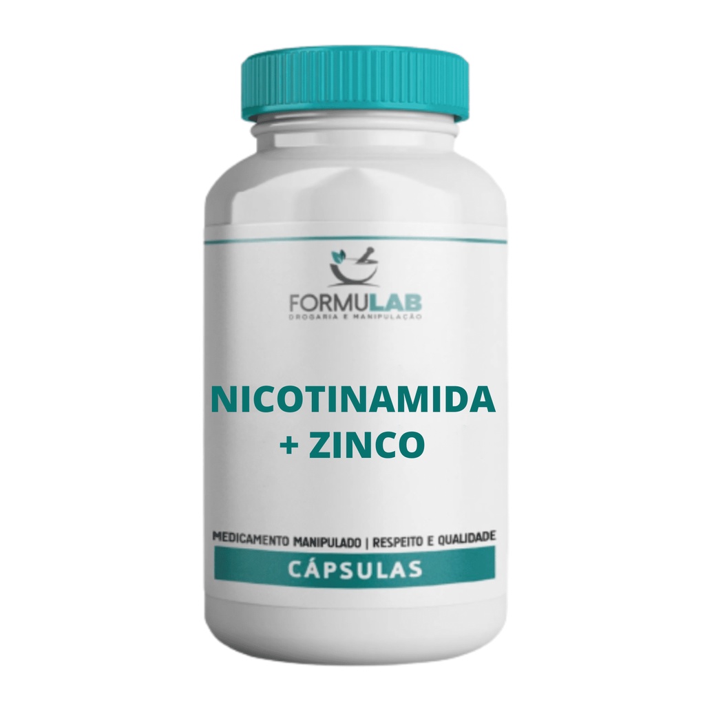 Nicotinamida 300mg + Zinco Quelato 30mg - 60 Cápsulas