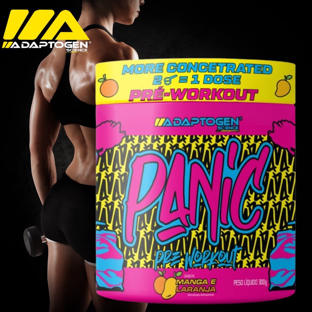 Panic Pré-treino – Super Concentrado 300g - Adaptogen - MANGA E LARANJA (SABOR)