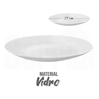 PRATO RASO OPALINE COSMO TEMPERADO 27CM YANGZI em Oferta na Shopee