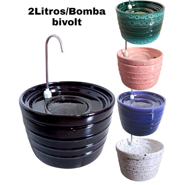 Fonte para gatos bebedouro cerâmica esmaltada