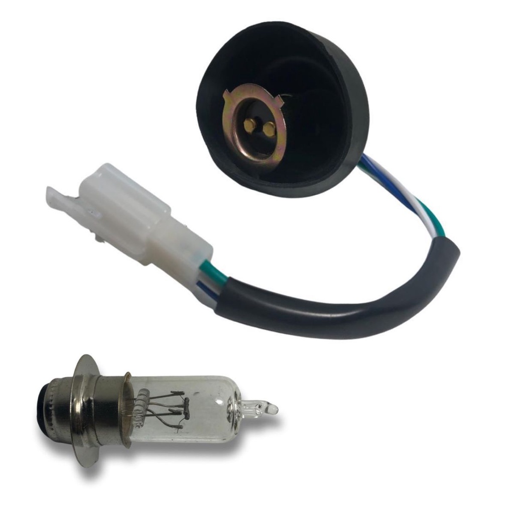 Soquete Farol + Lampada BIZ125 2005 Até 2010 Chicote da Lampada em Oferta na Shopee