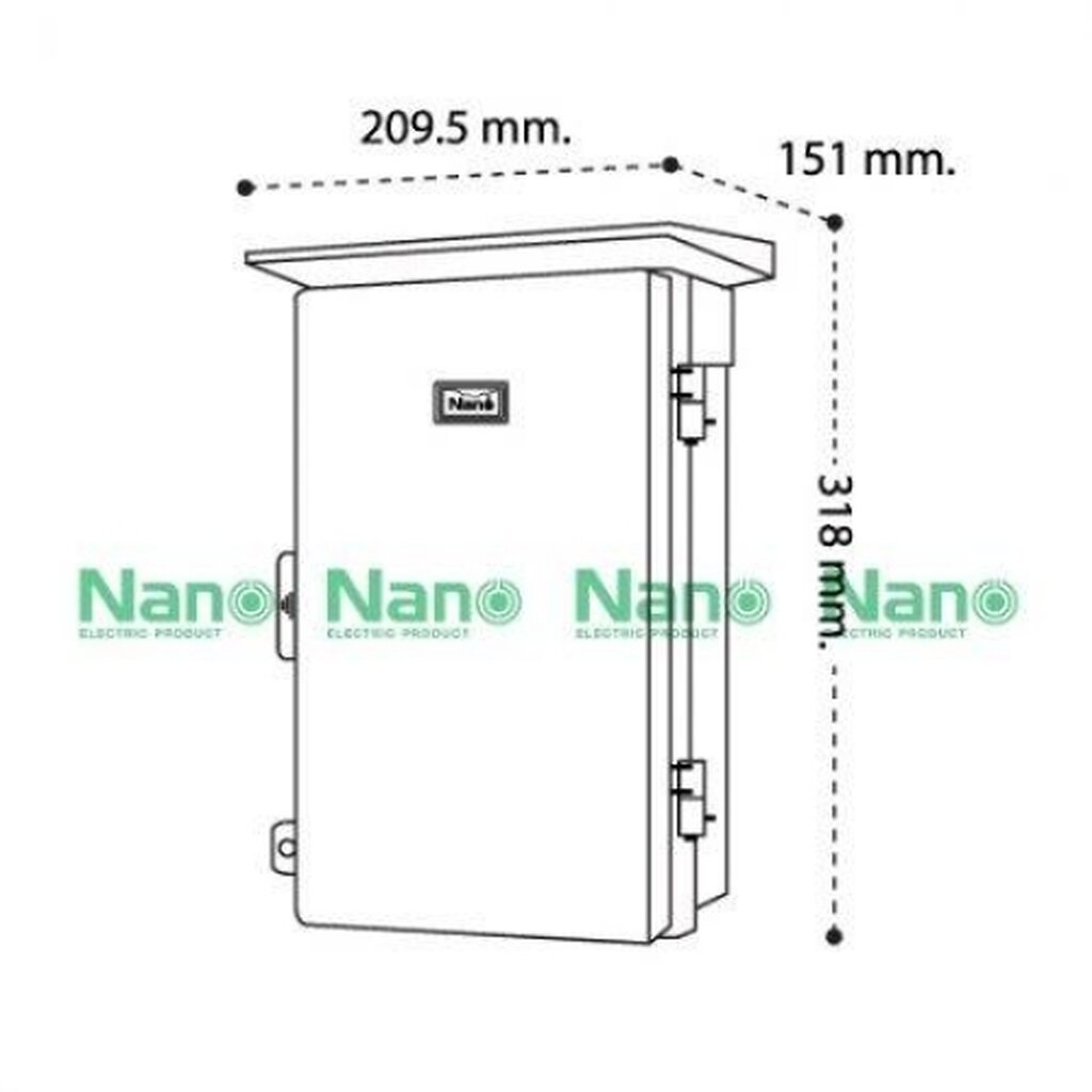 รูปสินค้า NANO Electric® NANO-101G ตู้กันน้ำพลาสติก มีหลังคา ฝาทึบ ขนาด 8x12.5x6 นิ้ว (209.5x318x151 mm) สีเทา