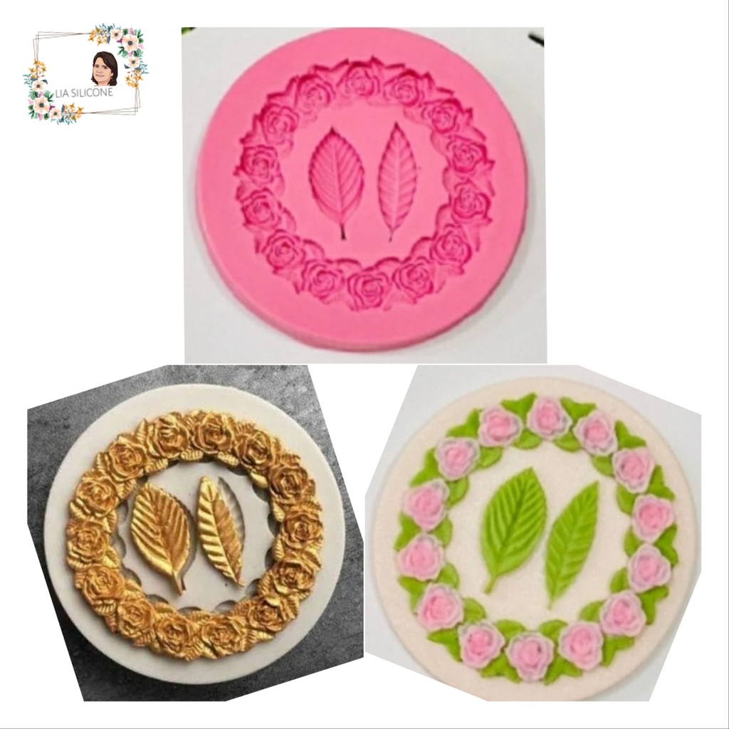 Molde Silicone Guirlanda de Rosas - Molde para Biscuit, Confeitaria  e Resina