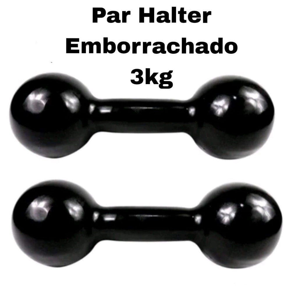 Par De Halter Emborrachado, Revestido Para Musculação Treinos Academia 3 Kg em Oferta na Shopee