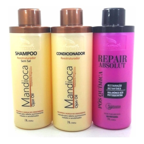 Kit Reconstrução Capilar Instantânea Mandioca Ojon Aramath Profissional Absolut Repair