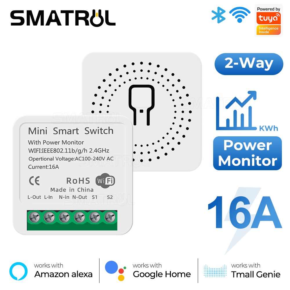 Smatrul 16a tuya mini diy switch wifi inteligente de 2 vias tilhop Wizard