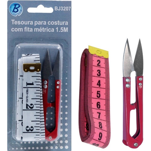 Fita Métrica Tesoura Pic Arremate Acabamentto Metal Costura