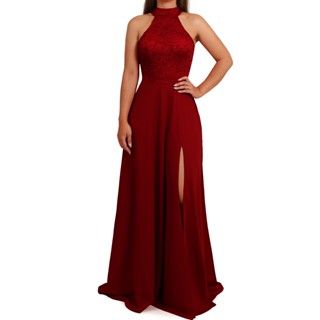 Vestido Longo de Festa, com Fenda