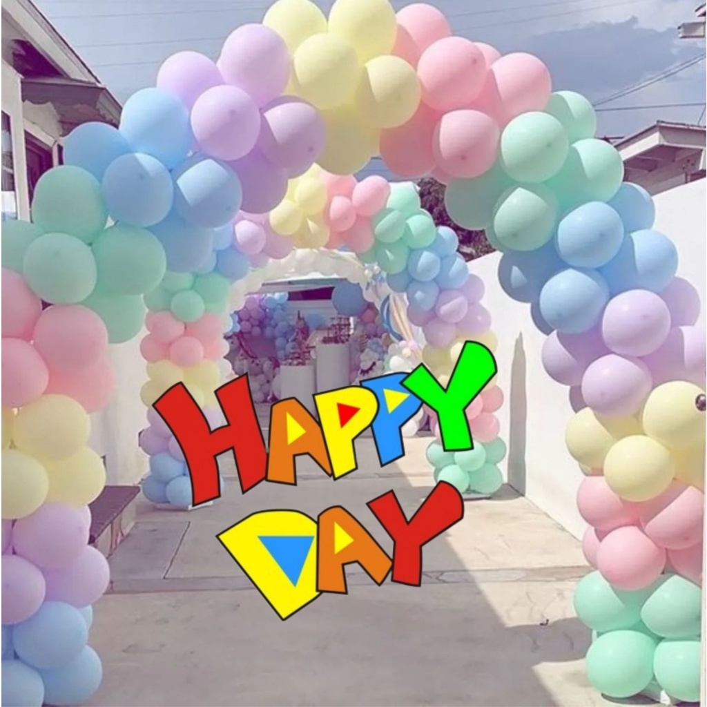 50 Balão Happy Day Candy Colors Nº 8 Pacote com 50 unidades