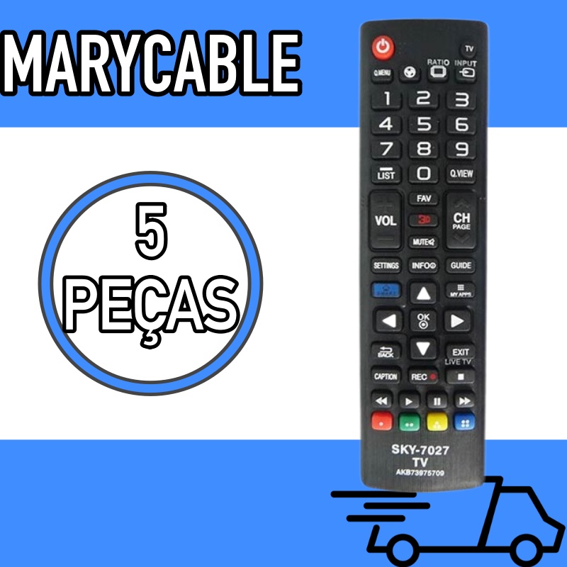 5x Controles Remoto Lg Smart Tv Led 3d Futebol Universal