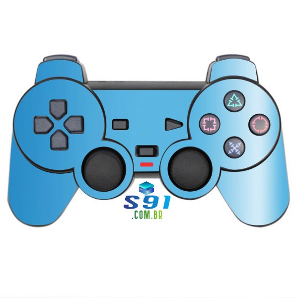 Adesivo PS2 Controle Playstation Skin Pelicula Protetora Brilho Cor Azul Sky