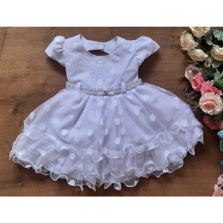 Vestido batizado branco bebê daminha meses a 1 ano em Oferta na Shopee
