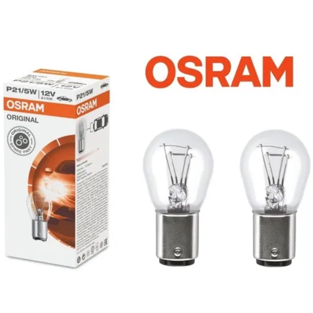 Par Lampada 2 Polos Luz Freio Lanterna P21/5w 12v Osram 7528