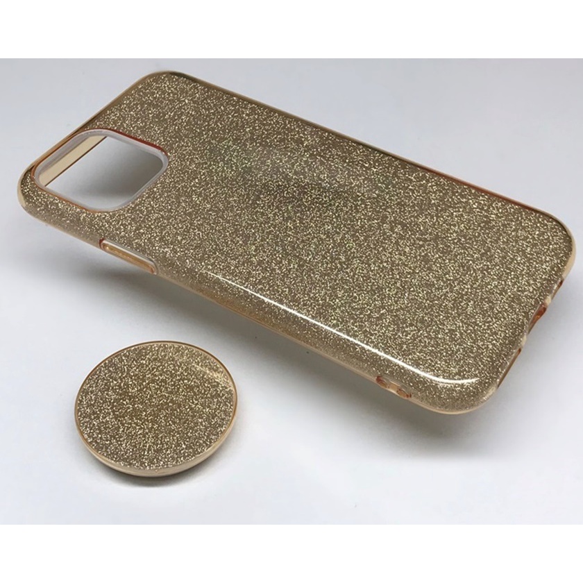 Capa Iphone 11 Tela 5.8 Capinha Glitter Com Suporte Popsocket