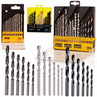 Kit Jogo De Brocas 13 - 16 - 18 Peças Madeira Concreto Metal A Escolha Profissional Hobbystas em Oferta na Shopee