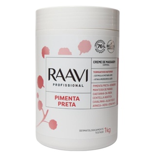 Creme De Massagem Corporal Drenagem Pimenta Preta Raavi 1kg em Oferta na Shopee
