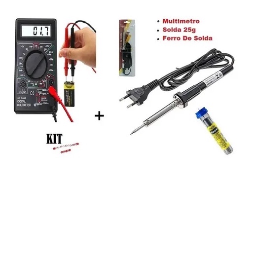 Ferro De Solda 60w Misaki 110v + Multimetro + Solda Estanho