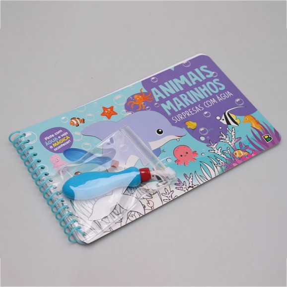 Surpresas com água: Animais Marinhos - Aquabook Pintando com Água - Todolivro Aqua book em Oferta na Shopee