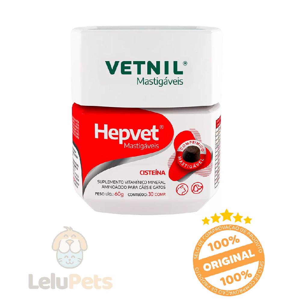Suplemento Vitamínico Cães Gatos Hepvet Mastigáveis 30 Comp - Pets