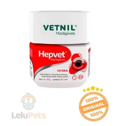 Suplemento Vitamínico Cães Gatos Hepvet Mastigáveis 30 Comp