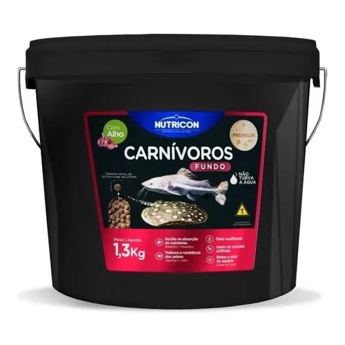 Ração Carnívoros Fundo - 1,3kg - Premium - Nutricon