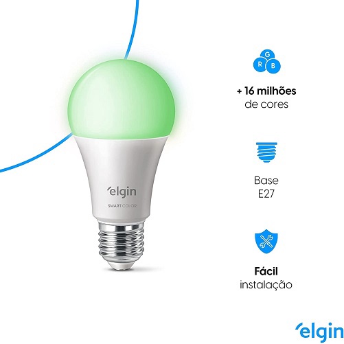 Lampada Led 15w Elgin Smart Color RGB Inteligente Wi-fi - Escorrega o Preço