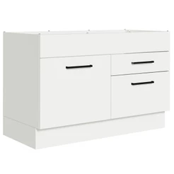 Balcão Gabinete de Pia Cozinha 120 x 60 cm 1 Porta 2 Gavetas Branco (Sem Tampo) Agata Madesa