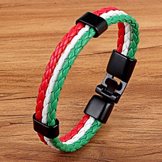 Pulseira Clássica Bandeira Nacional PU Couro Para Homens Mulheres Significação Comemorativa Elegante Pequeno Artigo De Adorno