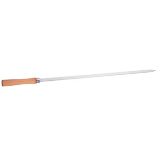 ESPETO DE ALUMÍNIO SIMPLES CABO DE MADEIRA 85 CM PARA CHURRASCO 1-213
