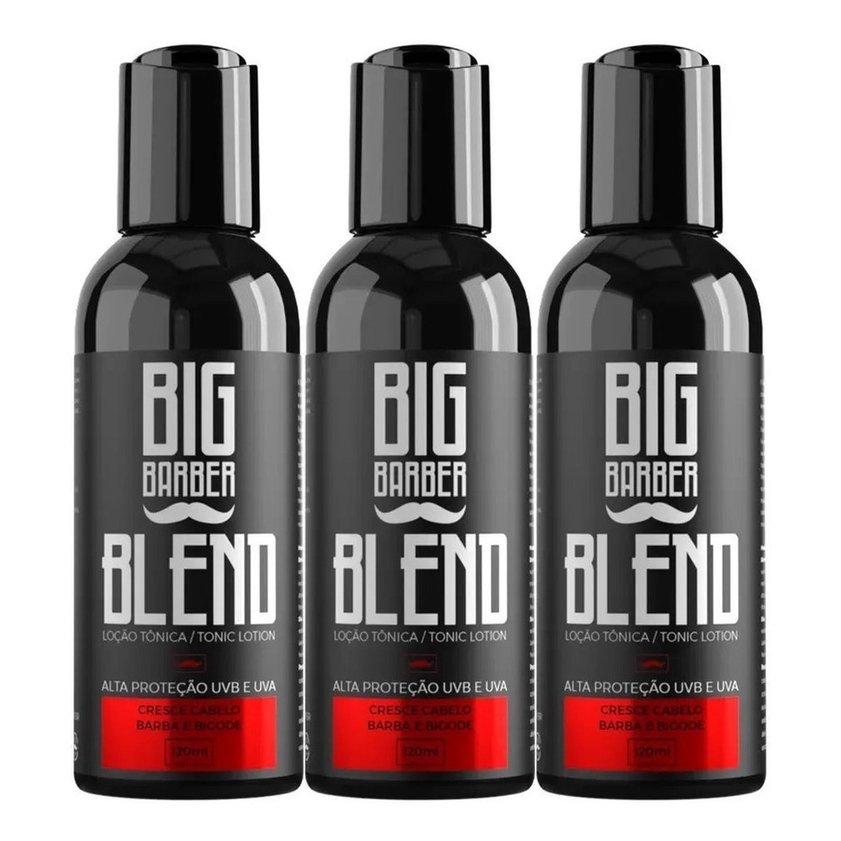 Kit 3x Produto Para Crescer Barba Loção Blend Big Barber