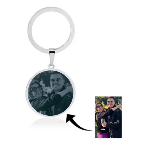 Chaveiro Foto Aço Inox Gravação Presente Natal Dia Dos Pais