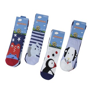 Kit 12 Pares Meias Menino Cano Médio com Cores e Desenhos Variados