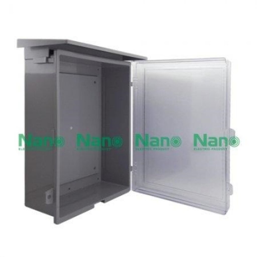 รูปสินค้า NANO Electric® NANO-103CG ตู้กันน้ำพลาสติก มีหลังคา ฝาใส ขนาด 12.5x16x6.50 นิ้ว (324 x 414 x 170 mm) สีเทา