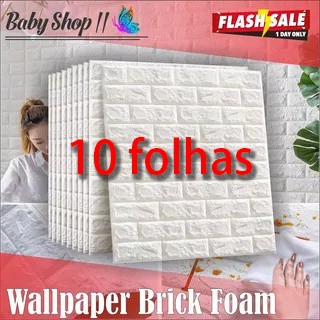 10 folhas Papel De Parede Autoadesivo 3D Adesivo Autocolante De Espuma À Prova D