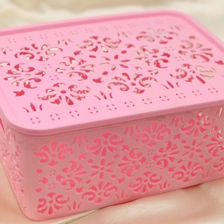 1-Caixa Cesto Organizador Escritório Com Tampa Renda Multiuso Monaliza 25x19x10cm Multicolorido em Oferta na Shopee