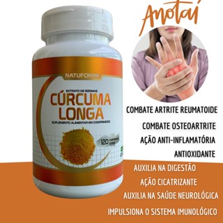 Cúrcuma Longa Pura Anti-inflamatório Natural 1000mg 120 comprimidos
