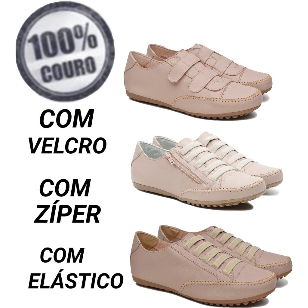 Sapatênis Tênis Feminino Mocatênis Promoção Sapato Muito Confortável e Leve em Couro
