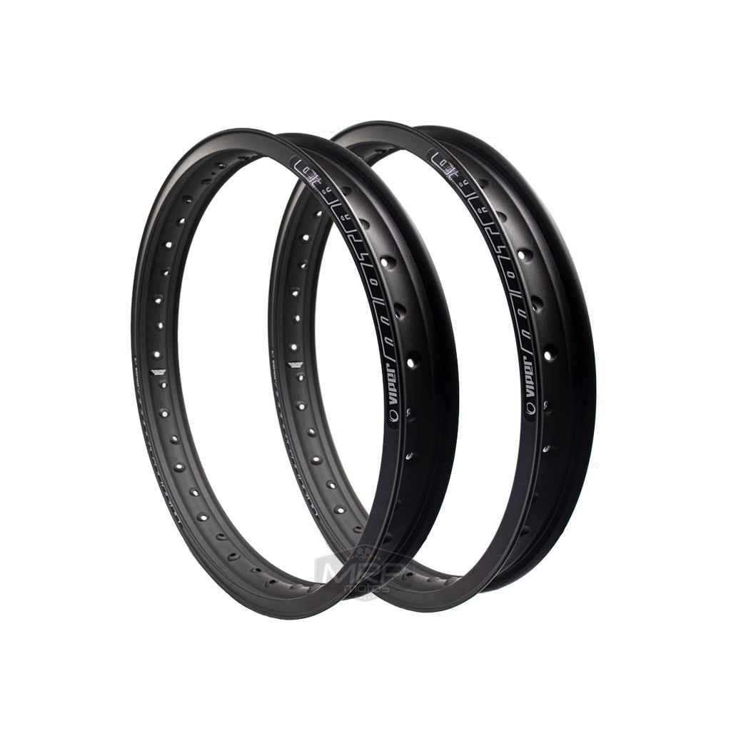 Par Aros em Alumínio Viper Motard 17x250 e 17x300 Xtz 250 Lander X Motard Xtz 125 X Preto Fosco