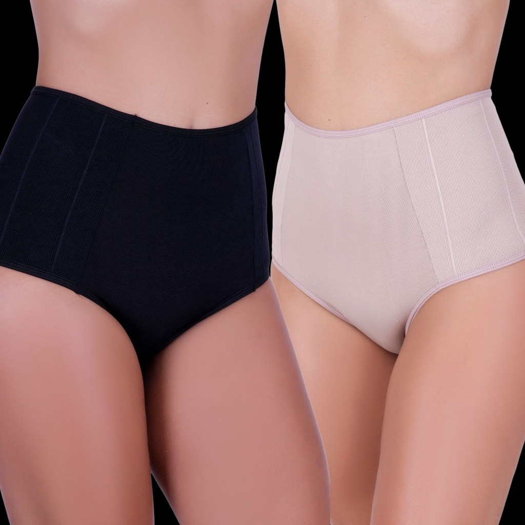kit 2 calcinha modeladora pos parto segura barriga cos cintura alta anti culote elimina im...