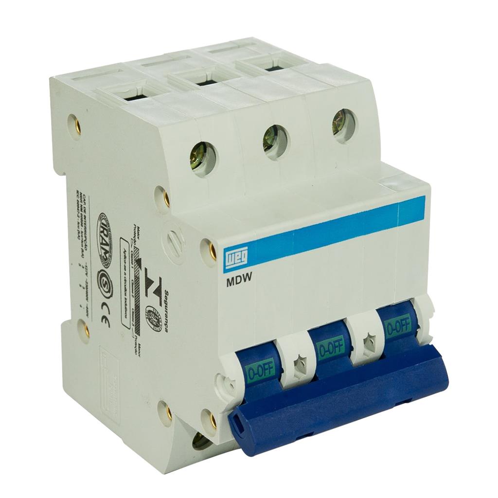 Disjuntor Mini Din Tripolar Mdw 100A Curva C 5Ka 400V Weg