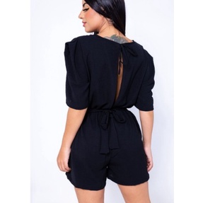 Macaquinho Feminino Curto Manga Princesa com cinto  Duna Verão