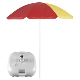 Guarda Sol Grande Para Praia E Piscina Estampa Vermelho E Amarela Revestido Proteção Solar Com Base Marca MOR
