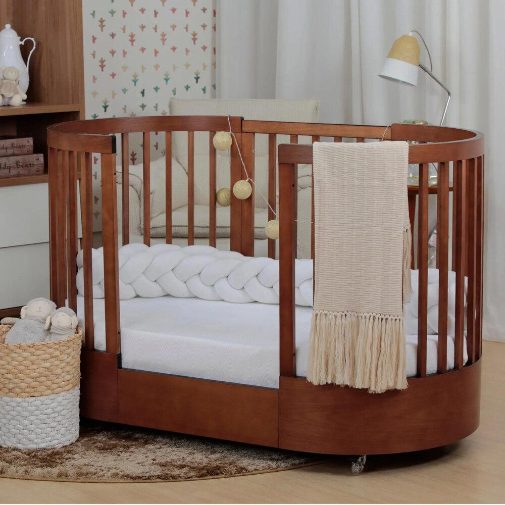 Berço Redondo Evolutivo 3 em 1 Wave Mel | Mini Berço + Berço + Mini Cama | MDF/Madeira em Oferta na Shopee