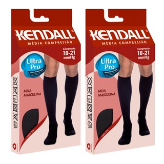 Kit com 2 meias 3/4 kendall média compressão masculina
